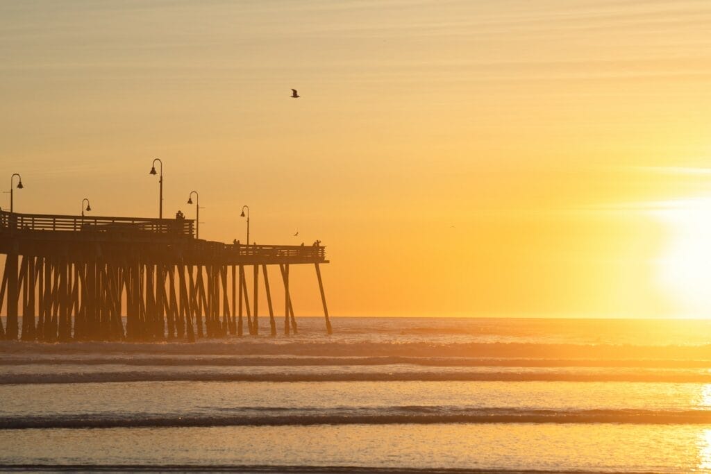 A vacation rental pier in Morro Bay, overlooking the ocean.